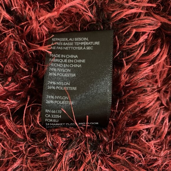 Urban Outfitters Red Fluffy Textured Cozy Long Sleeve Sweater Medium - Picture 5 of 5